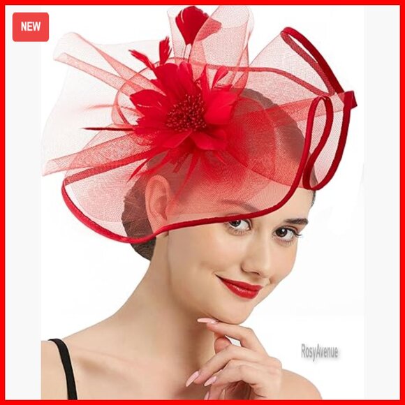Floral Feather Fascinator Derby Hat with Clip & Headband for Special Occasions main image 7